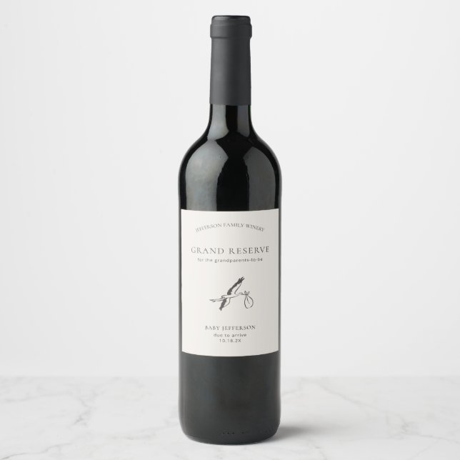 Rótulo De Garrafa De Cerveja Rótulo de Vinho para Anúncio de Gravidez (Frente)