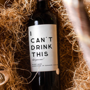 Rótulo De Garrafa De Cerveja Rótulo de Vinho para Anúncio de Gravidez Simples M