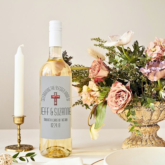 Rótulo De Garrafa De Cerveja Rótulo de Vinho para Casamento Cristão (Criador carregado)