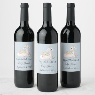 Rótulo De Garrafa De Cerveja Rótulo de vinho para chá de bebê de menino com lha