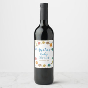 Rótulo De Garrafa De Cerveja Rótulo de Vinho para Chá de Bebê Espaço Sideral Pl
