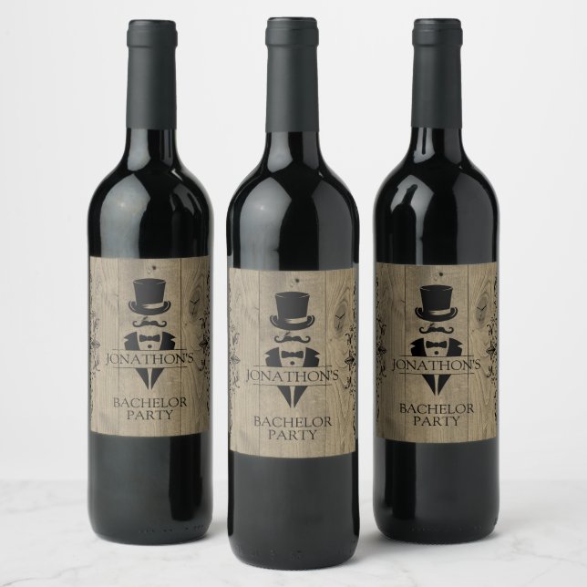 Rótulo De Garrafa De Cerveja Rótulo de Vinho para Festa de Solteiro Rústico (Garrafas)