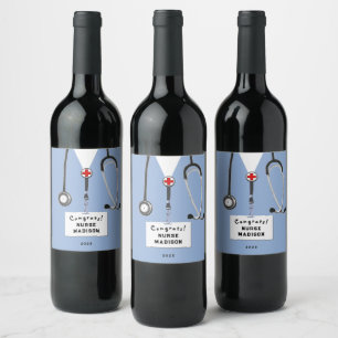 Rótulo De Garrafa De Cerveja Rótulo de Vinho para Graduação de Enfermeiros