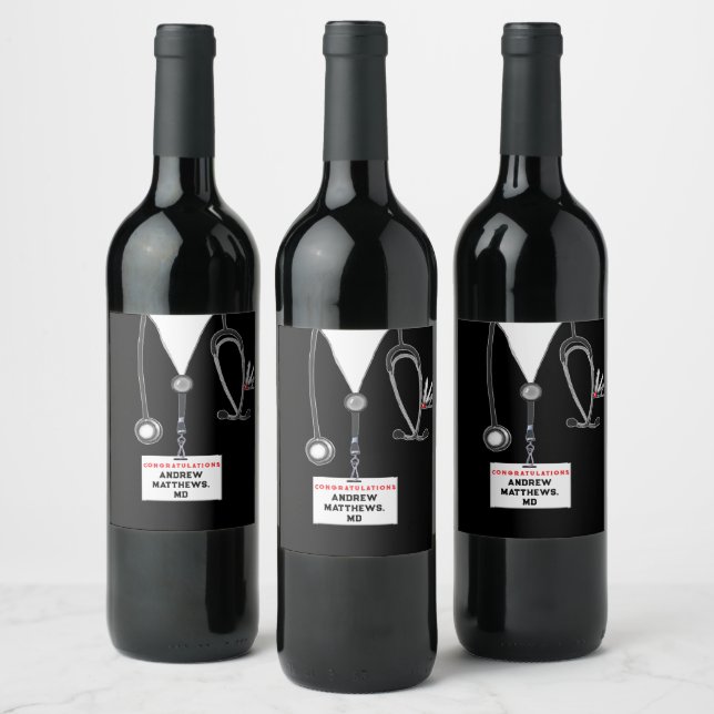 Rótulo De Garrafa De Cerveja Rótulo de Vinho para Graduação na Faculdade de Med (Garrafas)
