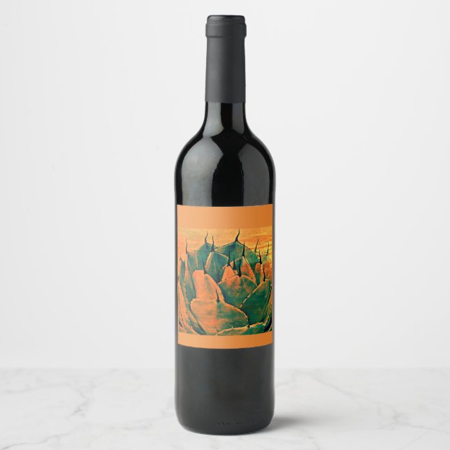 Rótulo De Garrafa De Cerveja Rótulo de Vinho Personalizado Cactus (Frente)
