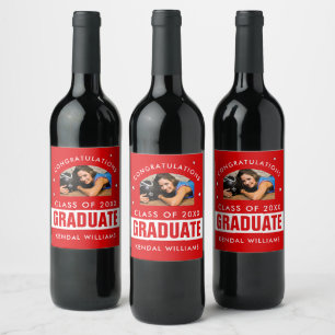 Rótulo De Garrafa De Cerveja Rótulo de Vinho Personalizado de Foto para Graduaç