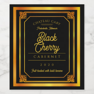 Rótulo De Garrafa De Cerveja Rótulo de vinho personalizado de ouro preto