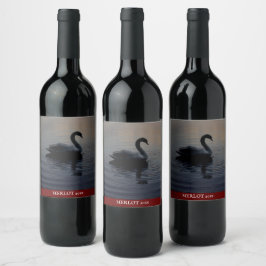 Rótulo De Garrafa De Cerveja Rótulo de Vinho Personalizado do Swan Elegante do