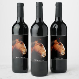 Rótulo De Garrafa De Cerveja Rótulo de Vinho Personalizado Elegante De Cavalo D