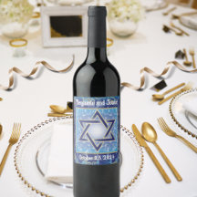 Rótulo de Vinho Personalizado Estrela de David
