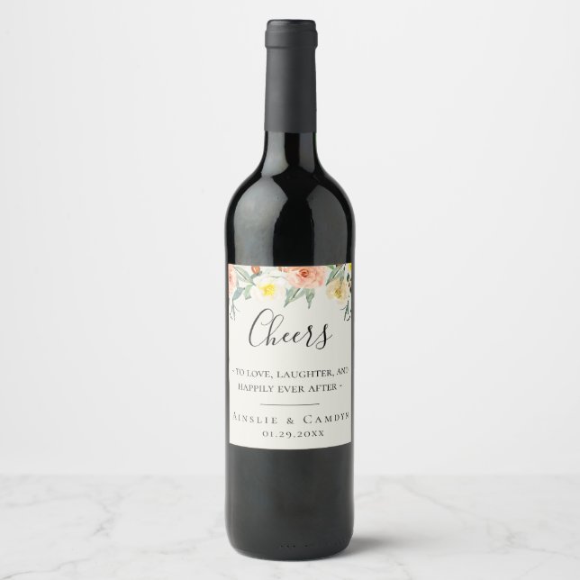 Rótulo De Garrafa De Cerveja Rótulo de vinho personalizado Jardin De Fleurs (Frente)