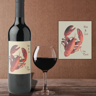 Rótulo De Garrafa De Cerveja Rótulo de Vinho Personalizado Maine Red Lobster