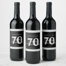 Rótulo de Vinho Personalizado para 70º Aniversário