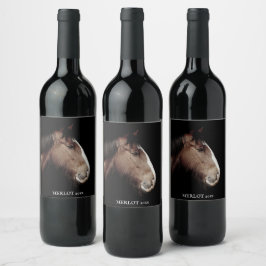 Rótulo De Garrafa De Cerveja Rótulo de Vinho Personalizado para Cavalos Elegant