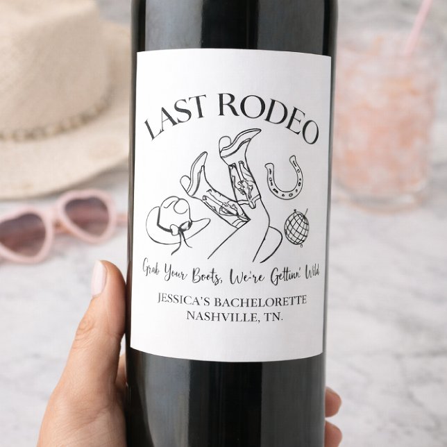 Rótulo De Garrafa De Cerveja Rótulo de Vinho Personalizado Último Rodeio | Solt (Criador carregado)