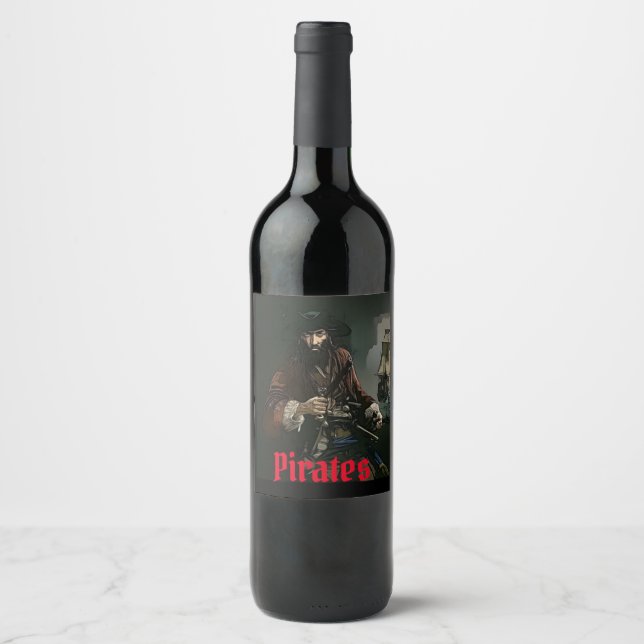 Rótulo De Garrafa De Cerveja Rótulo de vinho pirata (Frente)