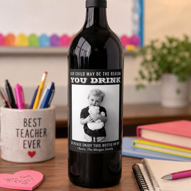 Rótulo De Garrafa De Cerveja Rótulo de Vinho Presente Engraçado para Professor (Criador carregado)