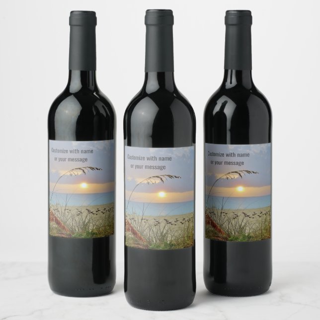 Rótulo De Garrafa De Cerveja Rótulo de vinho Sunset Beach (Garrafas)