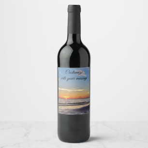 Rótulo De Garrafa De Cerveja Rótulo de vinho Sunset Beach