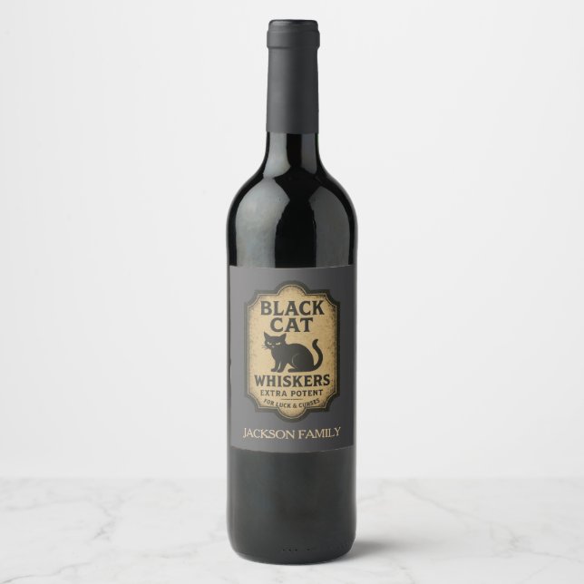 Rótulo De Garrafa De Cerveja Rótulo de Vinho Tônico Extra Potente Black Cat (Frente)