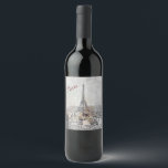 Rótulo De Garrafa De Cerveja Rótulo de Vinho Torre Eiffel Paris França – Elegan<br><div class="desc">Rótulo de Vinho Torre Eiffel Paris França – Design Elegante e Romântico de Viagem</div>