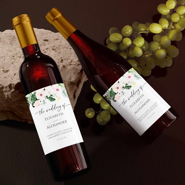 Rótulo De Garrafa De Cerveja Rótulo de Vinho Tropical de Hibiscus (Criador carregado)