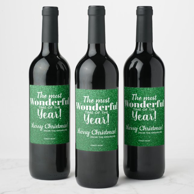 Rótulo De Garrafa De Cerveja Rótulo de Vinho Verde Feliz de Natal (Garrafas)