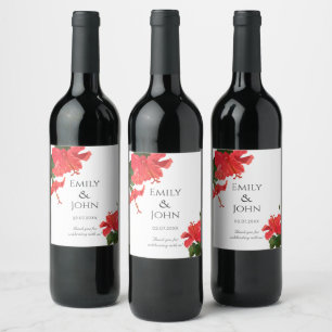 Rótulo De Garrafa De Cerveja Rótulo do frasco do Vinho da Flor do Hibiscus