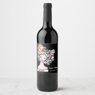 Rótulo De Garrafa De Cerveja RÓTULO DO VINHO - beleza, menina, senhora
