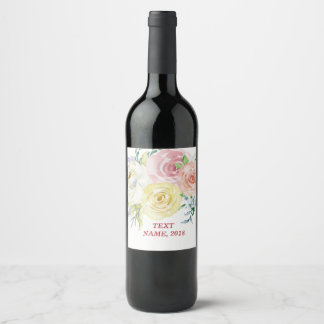 Rótulo De Garrafa De Cerveja RÓTULO DO VINHO - boho floral
