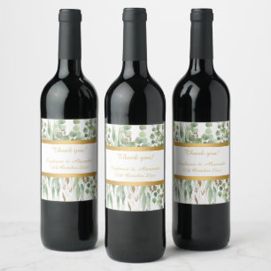 Rótulo De Garrafa De Cerveja RÓTULO DO VINHO Botânico Dourado Verde Sage Bran