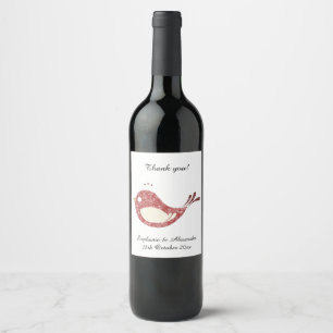 RÓTULO DE GARRAFA DE CERVEJA RÓTULO DO VINHO BRANCO DO PÁSSARO VERMELHO ELEGA