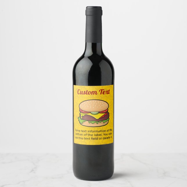 Rótulo De Garrafa De Cerveja Rótulo do Vinho Cheeseburger (Frente)