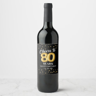 Rótulo De Garrafa De Cerveja Rótulo do Vinho da Festa de aniversário de 80 com
