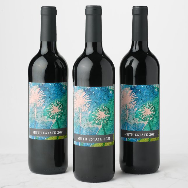 Rótulo De Garrafa De Cerveja rótulo do vinho de abstrato dandelion (Garrafas)