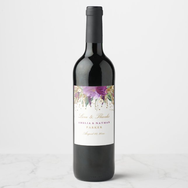 Rótulo De Garrafa De Cerveja Rótulo do Vinho de Casamento Ametist (Frente)
