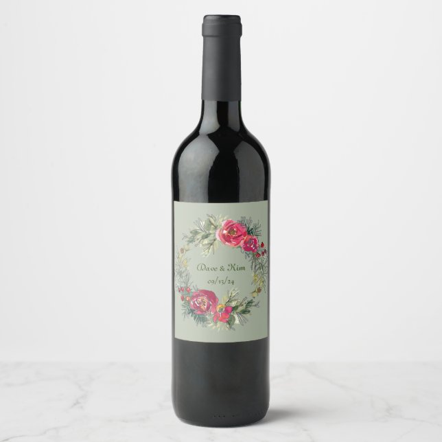 Rótulo De Garrafa De Cerveja Rótulo do Vinho de Ferro de Aquarela (Frente)