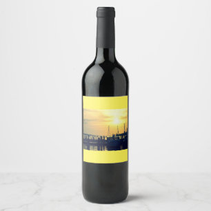 Rótulo De Garrafa De Cerveja Rótulo do Vinho de Pier de Pesca
