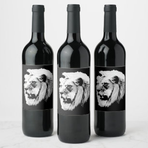 Rótulo De Garrafa De Cerveja Rótulo do Vinho do Leão Safari Africano