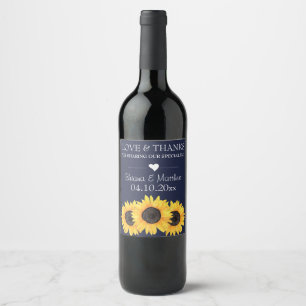 Rótulo De Garrafa De Cerveja Rótulo do Vinho do Sol Azul Obrigado Casamento