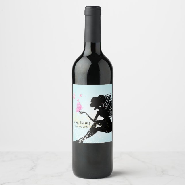 Rótulo De Garrafa De Cerveja RÓTULO DO VINHO - fadas e borboletas (Frente)