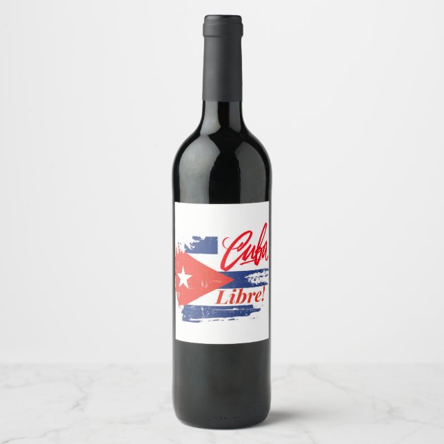 Rótulo De Garrafa De Cerveja Rótulo do Vinho Libre de Cuba (Frente)