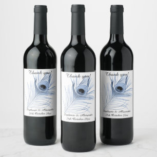 RÓTULO DE GARRAFA DE CERVEJA RÓTULO DO VINHO PERSONALIZÁVEL BRANCO PEACOCK
