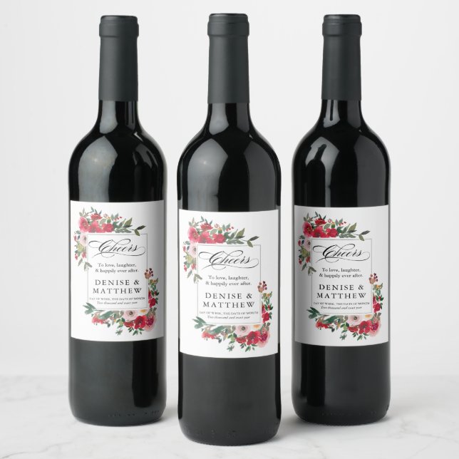 Rótulo De Garrafa De Cerveja Rótulo do Vinho Rosa Selvagem (Garrafas)
