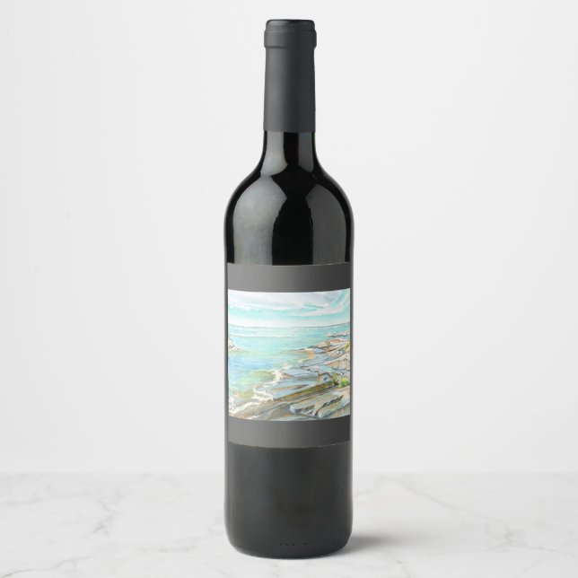 Rótulo De Garrafa De Cerveja Rótulo dos Vinhos dos Lagos Excelentes (Frente)
