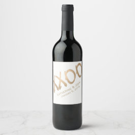 Rótulo De Garrafa De Cerveja Rótulo Dourado XXOO de Vinho de Casamento