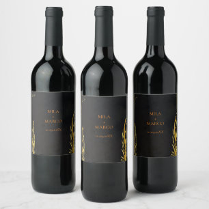 Rótulo De Garrafa De Cerveja Rótulo Elegante de Vinho de Deco Dourado