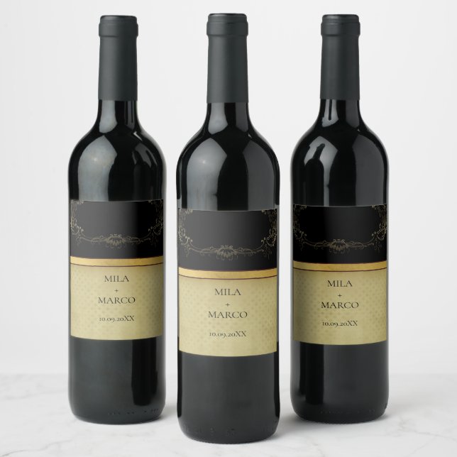 Rótulo De Garrafa De Cerveja Rótulo Elegante de Vinho de Deco Dourado (Garrafas)