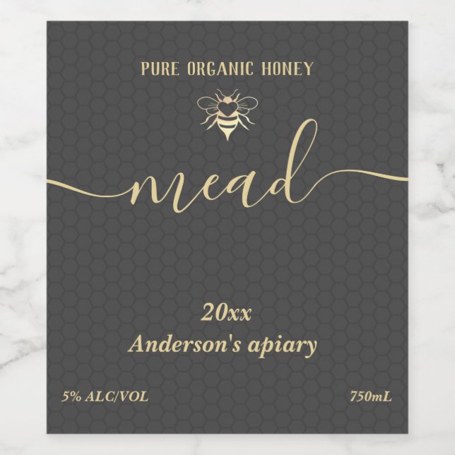 Rótulo De Garrafa De Cerveja Rótulo moderno de vinho de pente (Rótulo Único)