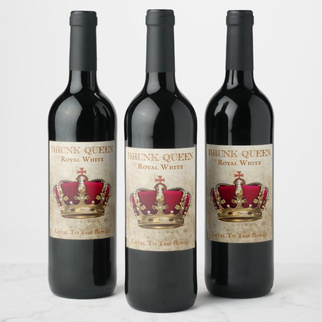 Rótulo De Garrafa De Cerveja Rótulo Real Bebado da Rainha Branca de Vinho! (Garrafas)